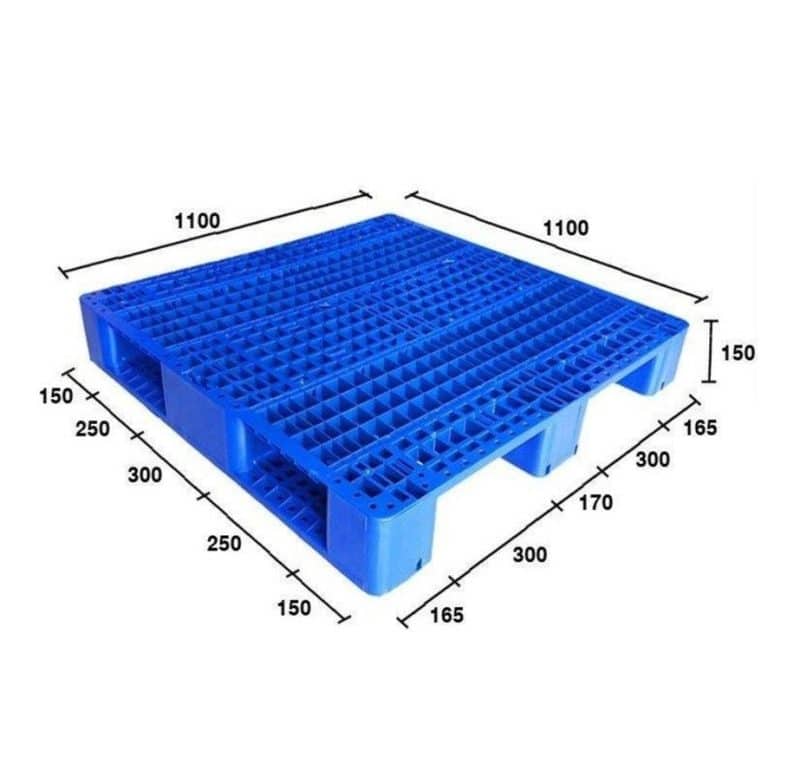 Pallet Nhựa 3 Chân 1100x1100x150mm mặt hở1