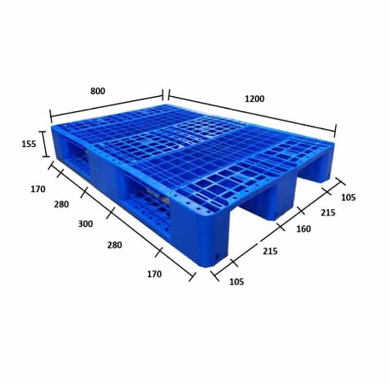 Pallet Nhựa 3 Chân 1200x800x155mm1