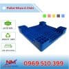 Pallet Nhựa 4 Chân Gù Mặt Lưới 600x600x100mm