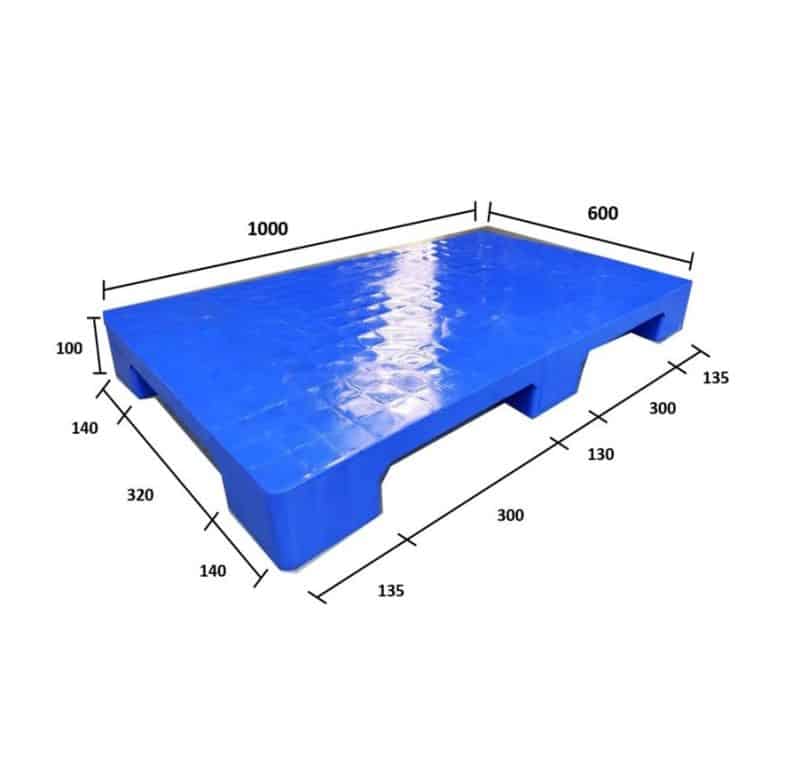 Pallet Nhựa 6 Chân Gù Mặt Bít 600x1000x100mm1