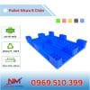 Pallet Nhựa 9 Chân Gù Mặt Bít 800x1200x140mm