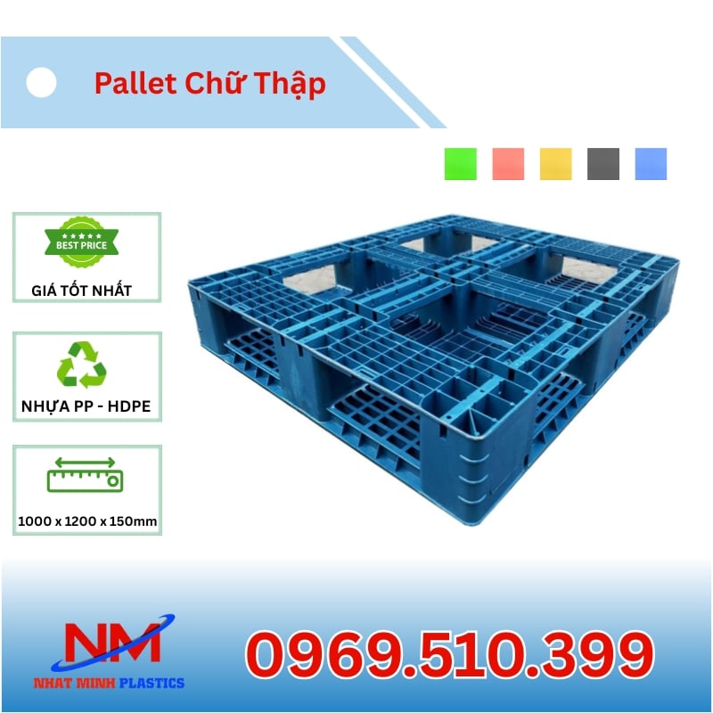 Pallet chữ thập 1000x1200x150mm