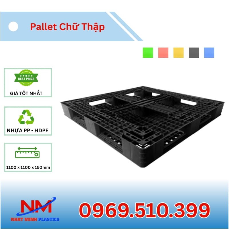 Pallet chữ thập 1100x1100x150mm