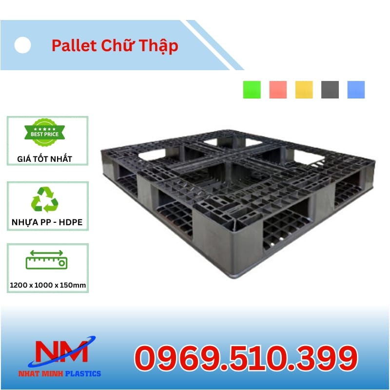 Pallet chữ thập 1200x1000x150mm